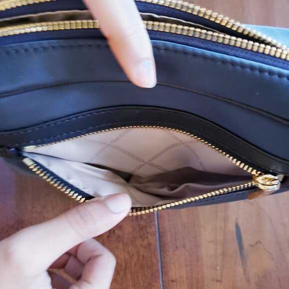 Michael Kors Jet Set Charm Women's Navy Blue Crossbody Bag Nylon Leather Trim - Picture 15 of 16